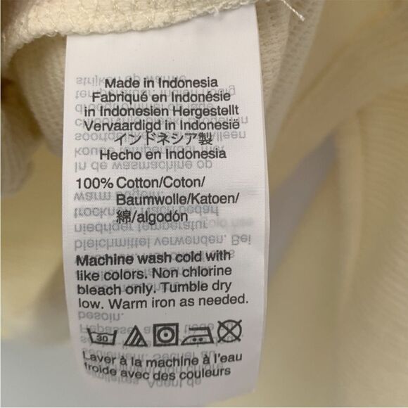 Madewell Texture and Thread Tie Front Ribbed Top Cream Size XS K4775 - Picture 6 of 9